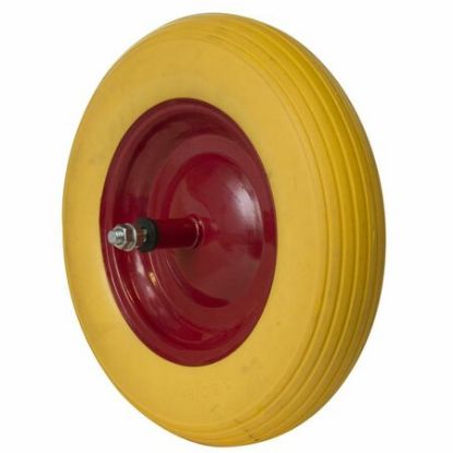 Immagine di RUOTA CARRIOLA IN POLIURETANO MISURA 35X8" GIALLO